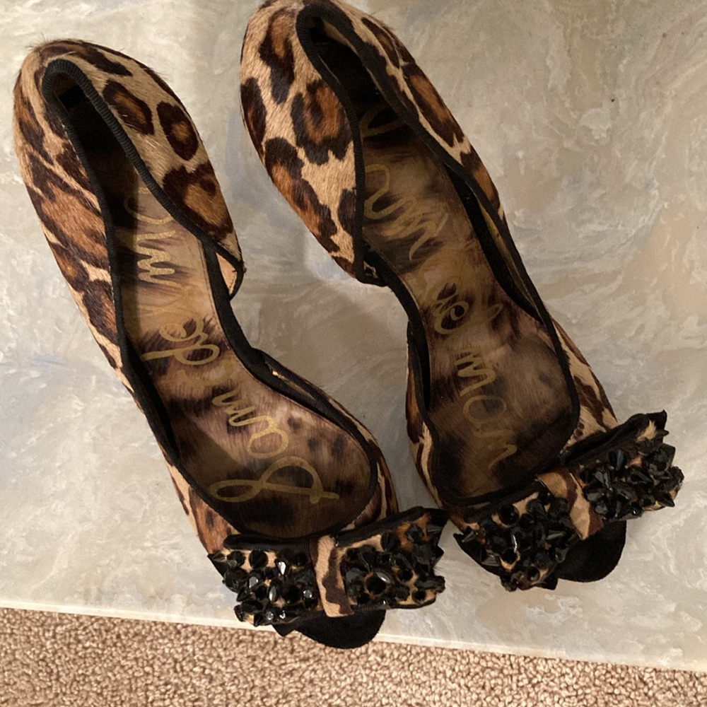 Gently used. Sam Edelman cheetah spike heels - Picture 3 of 9